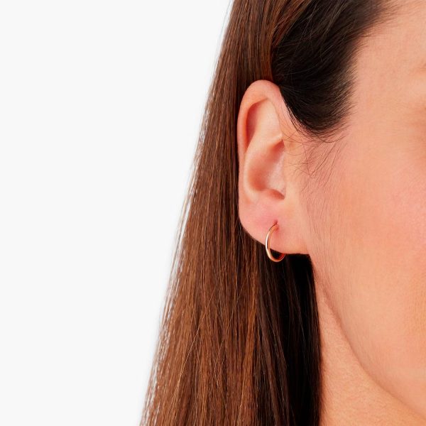 9ct Yellow Gold 13mm Hoop Earrings - Görsel 2