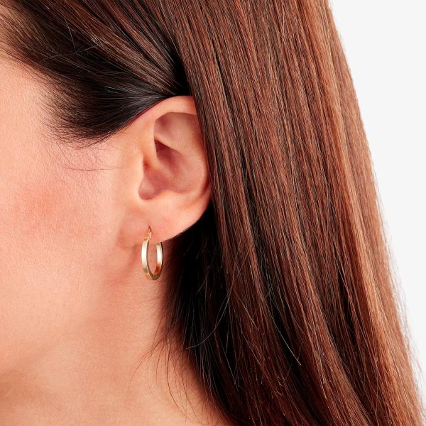 9ct Yellow Gold 18mm Medium Hoop Earrings - Görsel 2