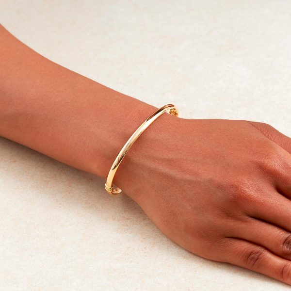 9ct Yellow Gold Hinged Bangle - Görsel 2