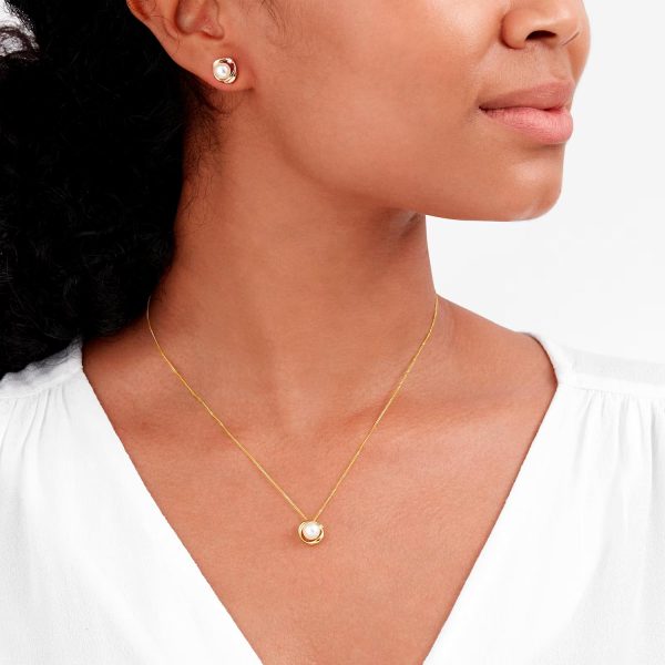 9ct Yellow Gold Pendant With Fresh Water Pearl & 0.02ct Diamond - Görsel 2
