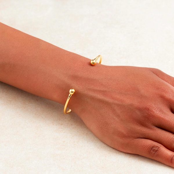 18ct Yellow Gold 2.5mm Tube Torque Bangle - Görsel 2