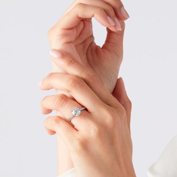 Platinum 2.00ct Round Solitaire Engagement Ring - Görsel 2