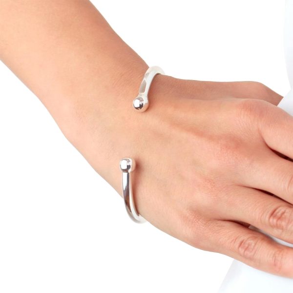 Sterling Silver 5mm Torque Bangle - Görsel 2