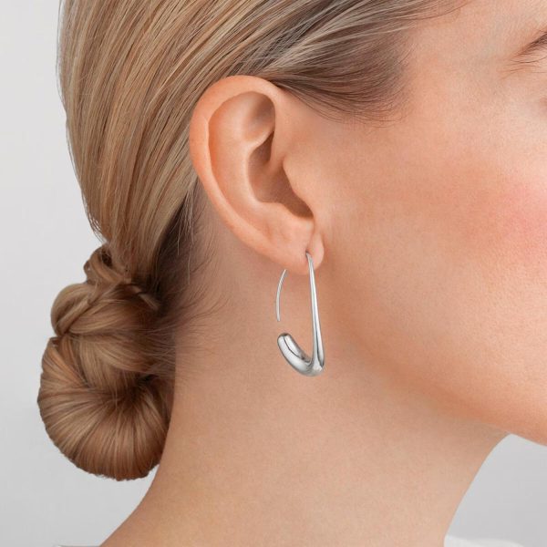 Sterling Silver Offspring Open Earhoops - Görsel 2