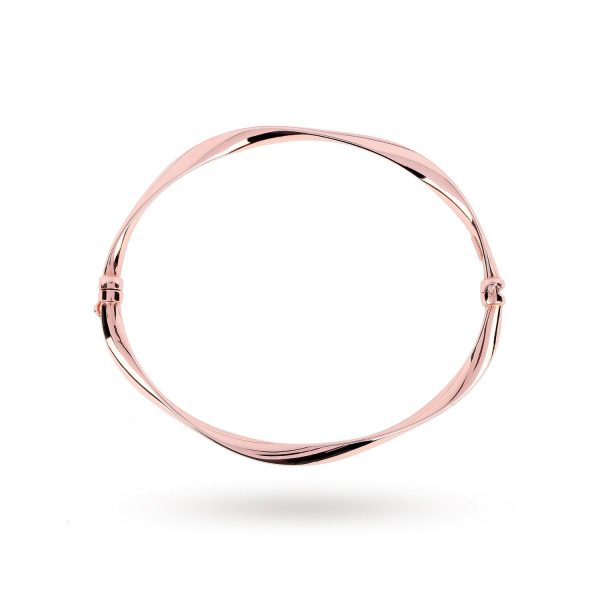9ct Rose Gold Wave Bangle - Görsel 3