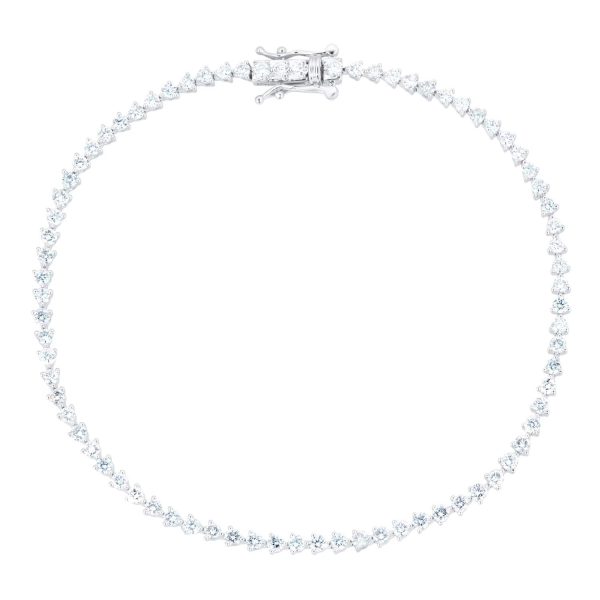 18ct White Gold 2cttw Line Bracelet - Görsel 4