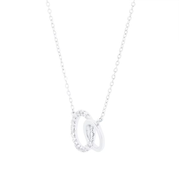 9ct White Gold 0.05cttw Diamond Circle Necklace - Görsel 3