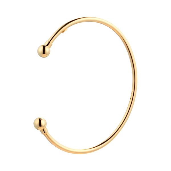 18ct Yellow Gold 2.5mm Tube Torque Bangle - Görsel 3