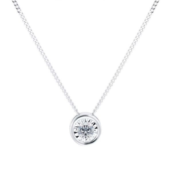 9ct White Gold 0.20cttw Diamond Illusion Jewellery Set - Görsel 4