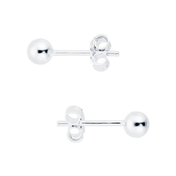 Sterling Silver 4mm Ball Stud Earrings - Görsel 3
