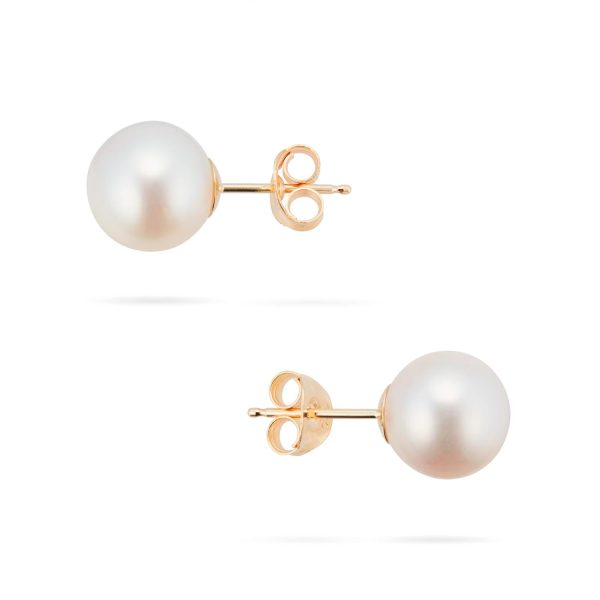 9ct Gold 8.0-8.5mm Freshwater Pearl Earrings - Görsel 3