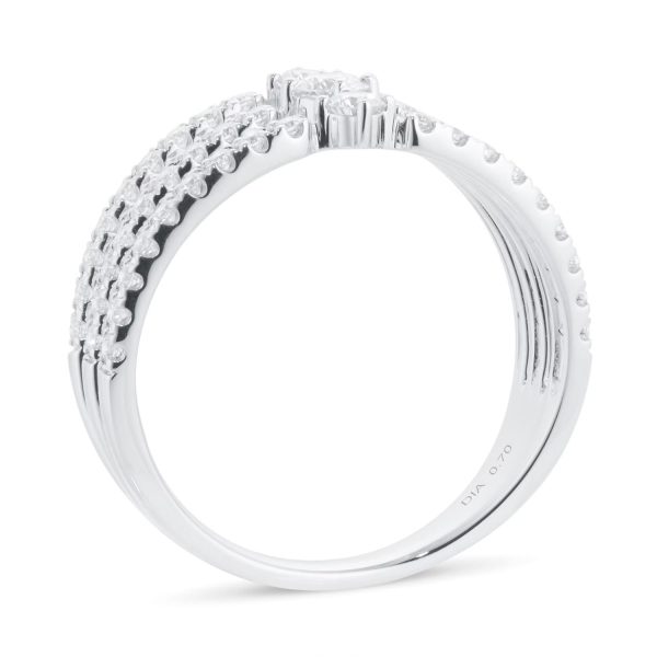 18ct White Gold 0.70ct Diamond Linear Band Ring - Görsel 3