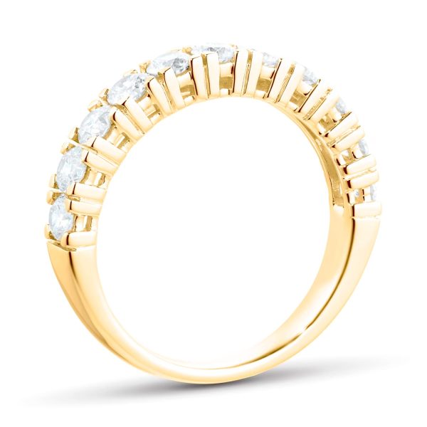 18ct Yellow Gold 1.00ct Claw Set Half Eternity Ring - Görsel 3