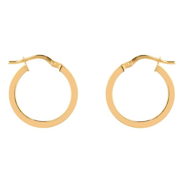 9ct Yellow Gold 18mm Medium Hoop Earrings - Görsel 3