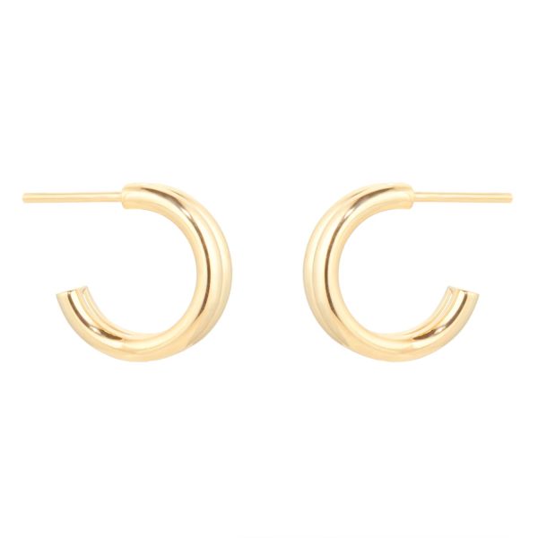 9ct Yellow Gold Double Layer Hoop Earrings - Görsel 3