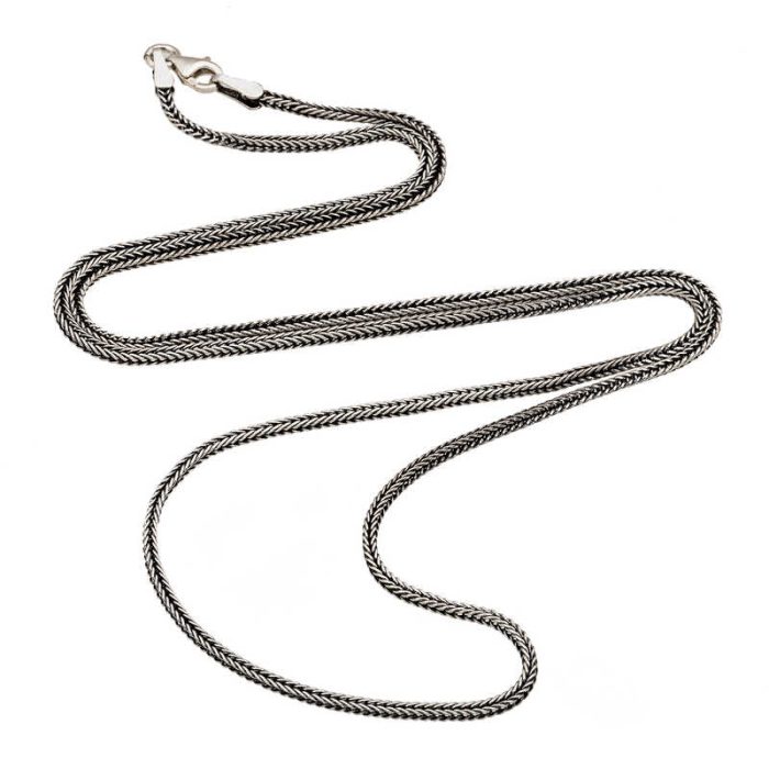 ​Gümüş 2 mm Tilki Kuyruğu 55 Cm Zincir - Görsel 2