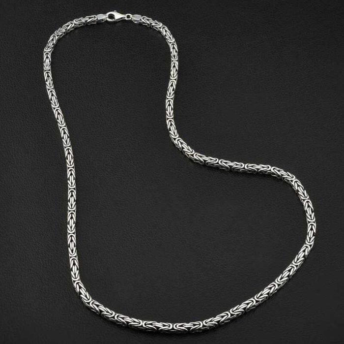Gümüş Kral Zincir - 3 mm Köşeli - Görsel 3