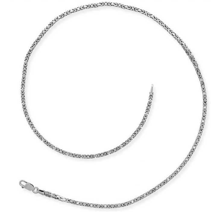 Gümüş Kral Zincir - 4 mm Köşeli - Görsel 4