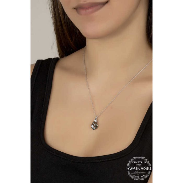 Swarovski Crystal Taşlı Gümüş Kadın Kolye - Görsel 2