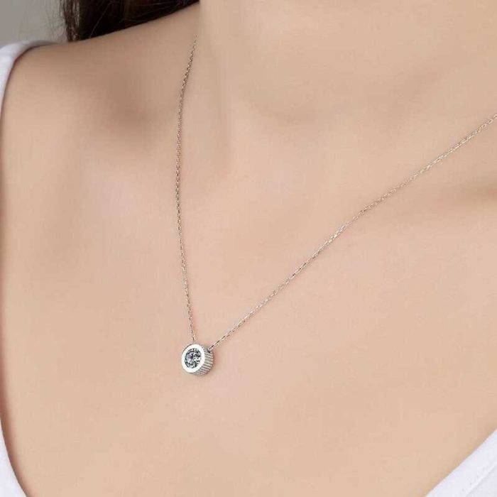 Swarovski Gümüş Tektaş Bayan Kolye - Görsel 2
