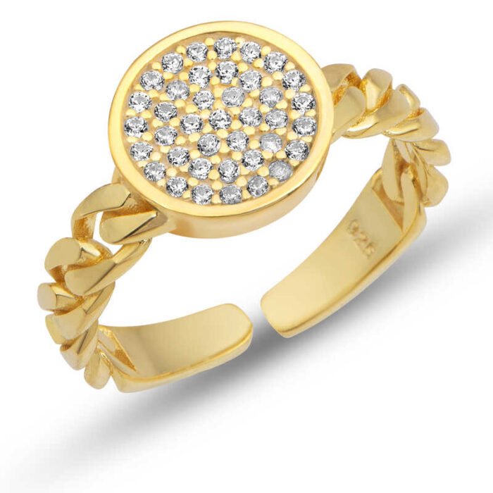 gumus-ayarlanabilir-gold-yuvarlak-zirkon-tasli-kadin-yuzuk-1-zirkon-tal-yzkler-gumush-44285-74-B