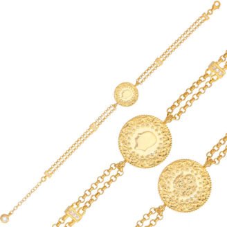 Gümüş Çeyrek Altın Kaplama Kadın Bileklik