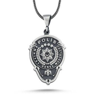 Gümüş Emniyet Teşkilatı Polis Armalı Kolye