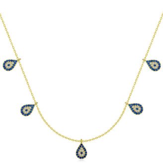 Gümüş Gold Nazarlı Şans Kadın Kolye