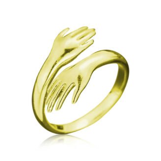 Gümüş Gold Sarılan Eller Yüzükçocuk
