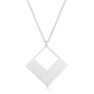 Gümüş Kare Bayan kolyeçocuk