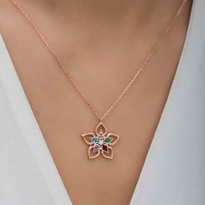 gumus-rose-renkli-tasli-cicek-kadin-kolye-yaprak-iek-kolyeler-gumush-40640-65-B