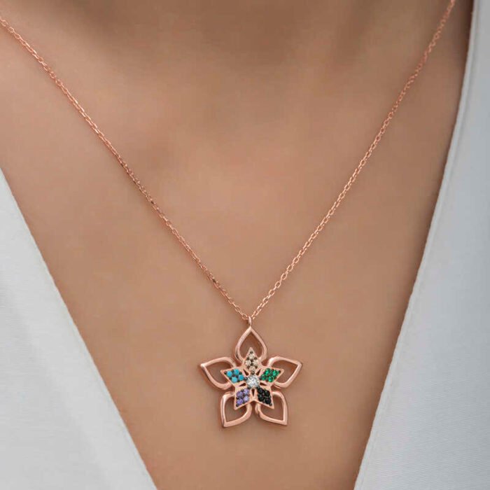 gumus-rose-renkli-tasli-cicek-kadin-kolye-yaprak-iek-kolyeler-gumush-40642-65-B