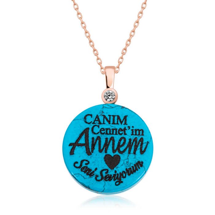 gumus-rose-turkuaz-tasli-annem-yazili-kadin-kolye-anne-ocuk-kolyeleri-gumush-41085-67-B