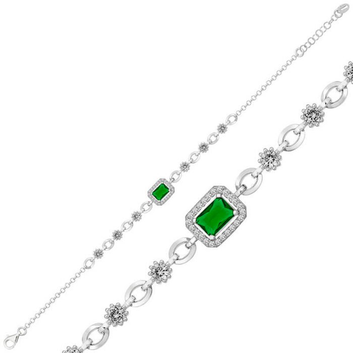 gumus-yesil-baget-tasli-bayan-bileklik-5469-zirkon-tal-bileklikler-gumush-38891-60-B