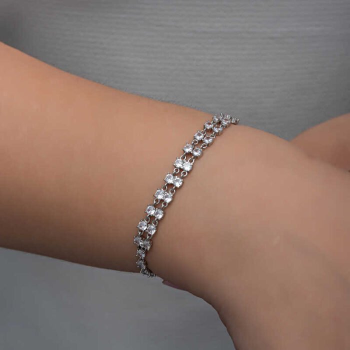 gumus-zirkon-tasli-cift-sira-kadin-bileklik-zirkon-tal-bileklikler-gumush-48849-83-B