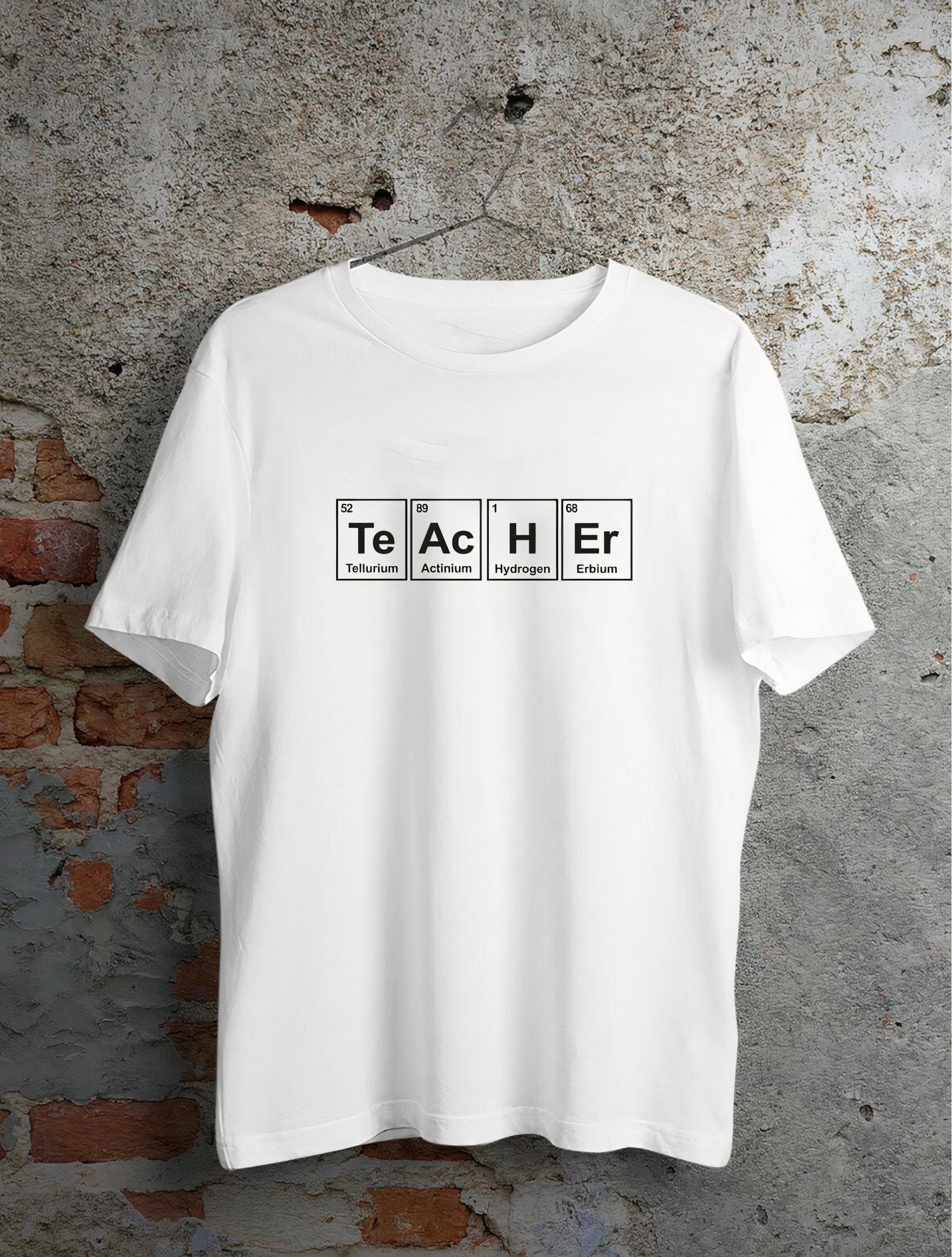 24 Kasım Kimya Öğretmeni Hediyesi Baskılı Bisiklet Yaka T-shirt – Beyaz