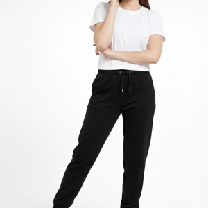 Kadın Jogger Eşofman Altı , Cepli, Paça Lastilkl ,Spor Pantolon – Siyah