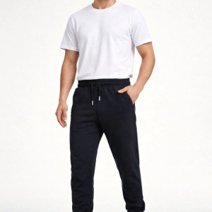 Erkek Jogger Eşofman Altı Cepli, Paça Lastikli , Spor Pantolon – Siyah