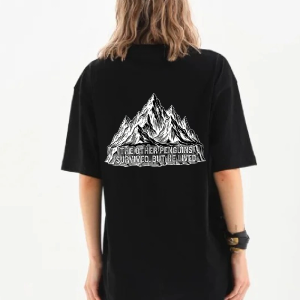 Kadın T-Shirt Penguen Baskılı Bisiklet Yaka Kısa kol yazlık Tişört – Siyah