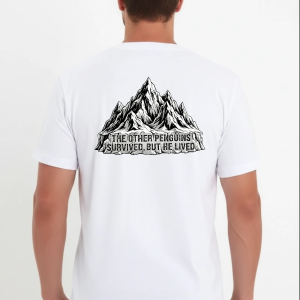 Erkek T-Shirt Nihilist Penguen Baskılı Bisiklet Yaka Kısa kol yazlık Tişört – Beyaz