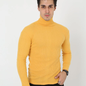 Erkek Fitilli Kaşkorse Kumaş Boğazlı Full Likralı Slimfit Body – Sarı