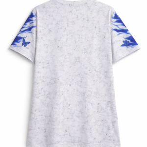 Erkek Asit Yıkamalı Oversize Tişört Bisiklet Yaka Kısa Kol T-shirt – Beyaz