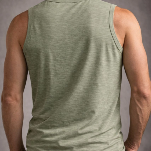 Erkek Flamlı Kumaş Kolsuz Atlet Günlük Fitness Spor T-Shirt – Mint Yeşili