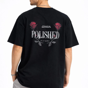Erkek Kısa Kol Yazlık Tişört Bisiklet Yaka Baskılı Oversize T-Shirt – Siyah