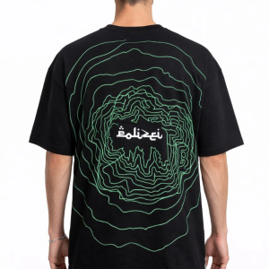 Erkek Kısa Kol Yazlık Tişört Bisiklet Yaka Baskılı Oversize T-Shirt – Siyah