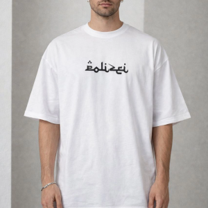 Erkek Kısa Kol Yazlık Tişört Bisiklet Yaka Baskılı Oversize T-Shirt – Beyaz