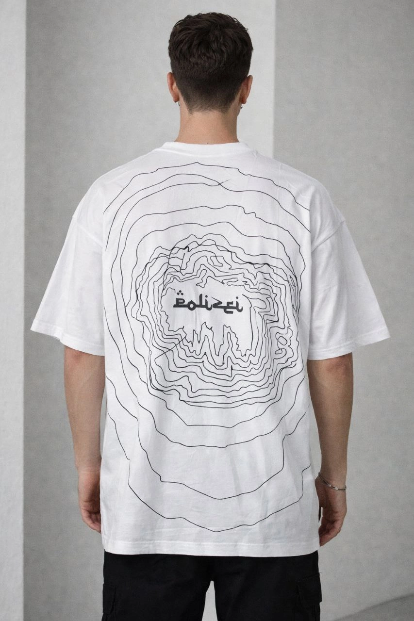 Erkek Kısa Kol Yazlık Tişört Bisiklet Yaka Baskılı Oversize T-Shirt – Beyaz