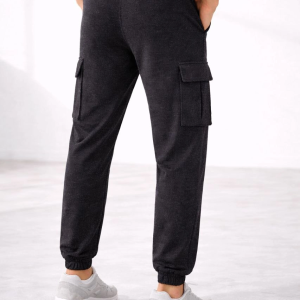 Erkek Jogger Eşofman Altı Kargo Cepli Lastikli Paça Spor Pantolon – Füme