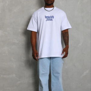 Erkek Baskılı T-Shirt Kısa Kol Bisiklet Yaka Regular Fit Tişört – Beyaz