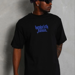 Erkek Baskılı T-Shirt Kısa Kol Bisiklet Yaka Regular Fit Tişört – Siyah